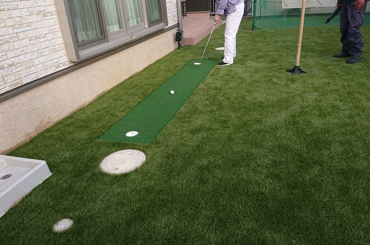茨城県つくばみらい市にて人工芝30ミリとゴルフ用人工芝の施工完了致しました☆